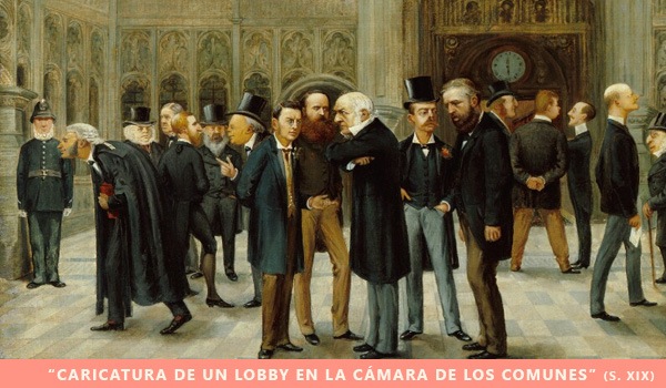 caricatura de un lobby