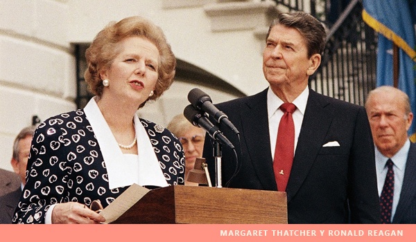 Margaret Thatcher y Ronald Reagan